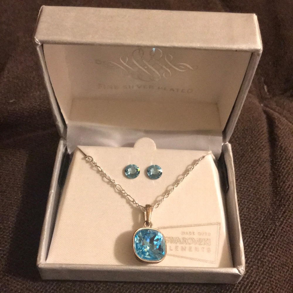 3/$13 blue charm necklace with earrings